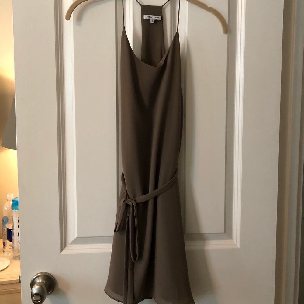 Naked Zebra tie mini dress - S